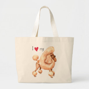 Grand Tote Bag J'aime mon caniche de jouet