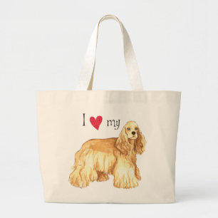Grand Tote Bag J'aime mon cocker