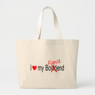 Grand Tote Bag J'aime mon fiancé