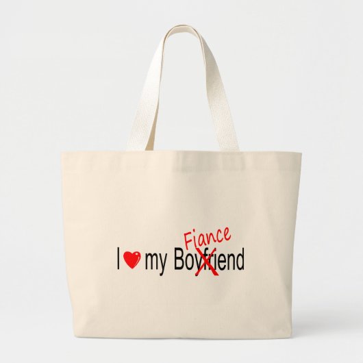 Grand Tote Bag J'aime mon fiancé (Devant)