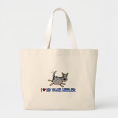 Grand Tote Bag j'aime mon heeler bleu (Devant)