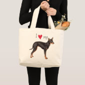 Grand Tote Bag J'aime mon jouet Manchester Terrier (Devant (produit))