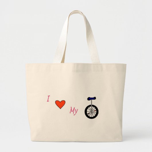 Grand Tote Bag J'aime mon monocycle (Devant)