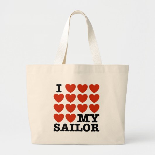 Grand Tote Bag J'Aime Mon Navigateur (Devant)