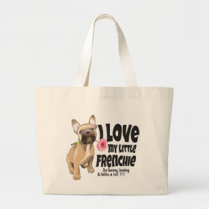 Grand Tote Bag J'aime mon petit Français - French bulldog