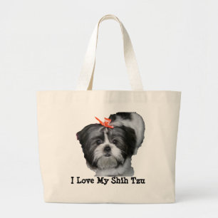 Grand Tote Bag J'aime mon Shih Tzu