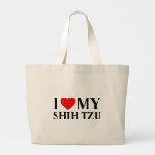 Grand Tote Bag J'aime mon Shih Tzu (Dos)