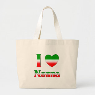 Grand Tote Bag J'aime Nonna (la grand-mère italienne)