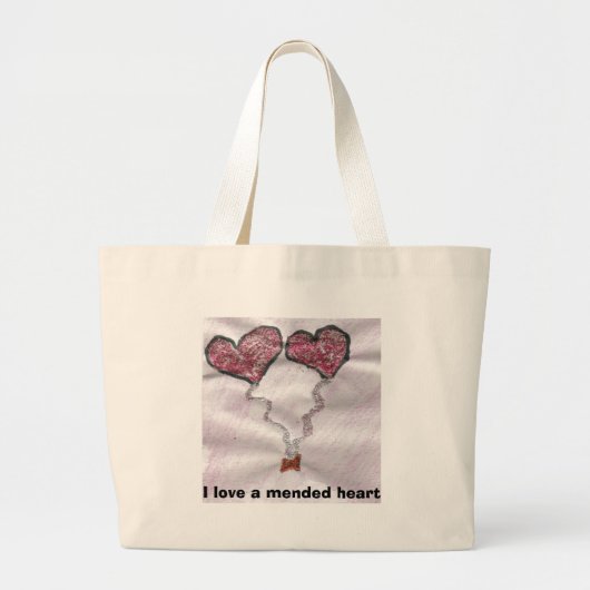 Grand Tote Bag J'aime un coeur réparé (Devant)