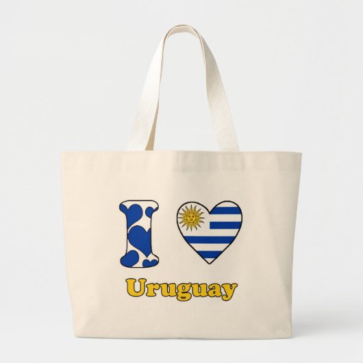 Grand Tote Bag J'aime Uruguay (Devant)