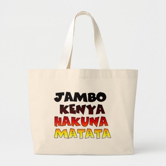 Grand Tote Bag Jambo Kenya Hakuna Matata (Devant)