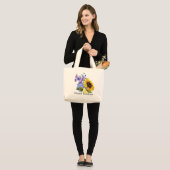 Grand Tote Bag Jardin de tournesol papillon (Devant (modèle))