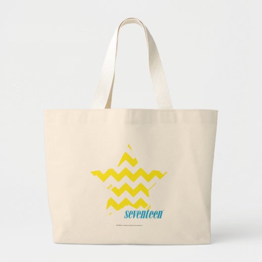 Grand Tote Bag Jaune 3 de zigzag (Devant)