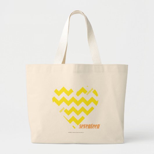 Grand Tote Bag Jaune 4 de zigzag (Devant)