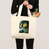 Grand Tote Bag Jaune Daffodils fleurs dans la neige (Devant (produit))
