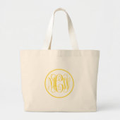Grand Tote Bag Jaune Vine Script Monogramme Police do-it-yourself (Devant)