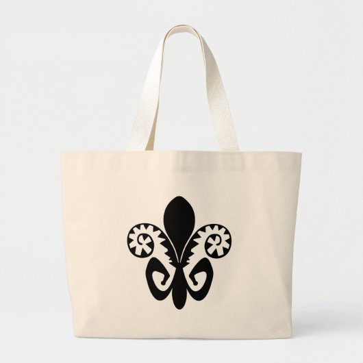 Grand Tote Bag Jazz Fleur de lis (noir) (Devant)