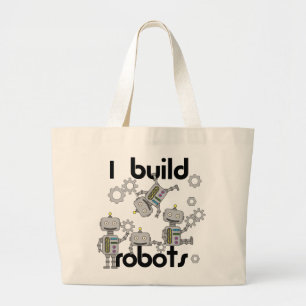 Grand Tote Bag Je construis des robots