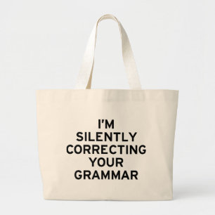 Grand Tote Bag Je corrige la grammaire