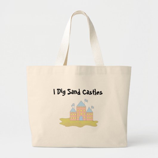 Grand Tote Bag Je Creuse Des Châteaux De Sable (Devant)