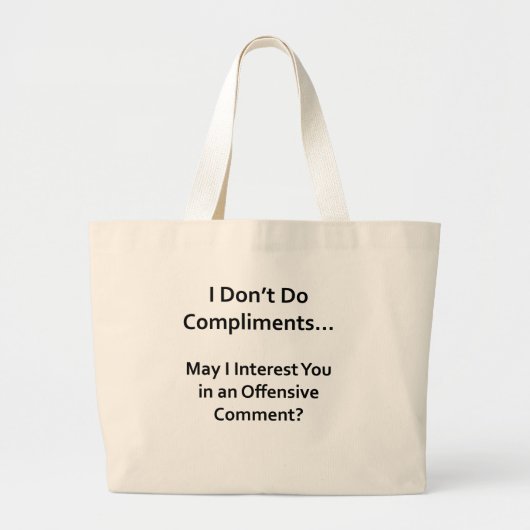 Grand Tote Bag Je ne fais pas de compléments (Devant)