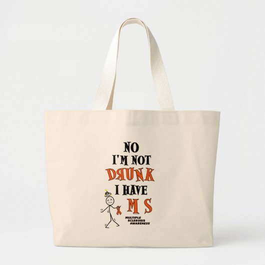 Grand Tote Bag Je ne suis pas DRUNK...MS (Devant)