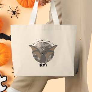 Grand Tote Bag Je ne suis pas fou, mais je suis drôle fou chauve-