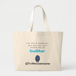 Grand Tote Bag Je ne suis pas une célébrité… me suis sur le
