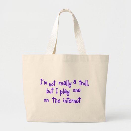 Grand Tote Bag Je ne suis pas vraiment un troll (Devant)