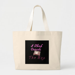 Grand Tote Bag Je pense à l'extérieur de la boîte ZA.