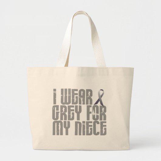 Grand Tote Bag Je porte le gris pour ma nièce 16 (Devant)