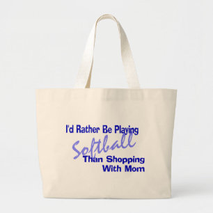 Grand Tote Bag Je Préférerais Jouer Au Softball