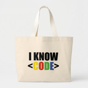 Grand Tote Bag Je sais le CODE