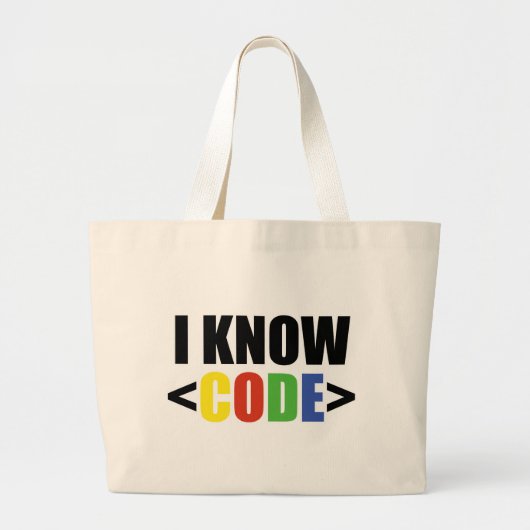 Grand Tote Bag Je sais le CODE (Devant)
