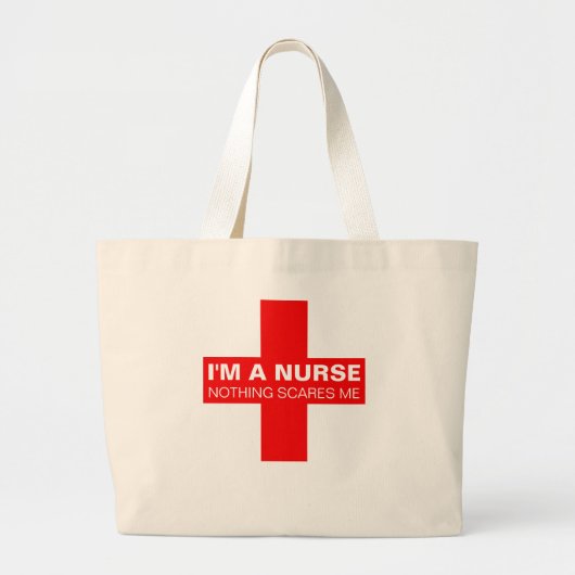 Grand Tote Bag Je suis infirmière rien ne me fait peur (Devant)