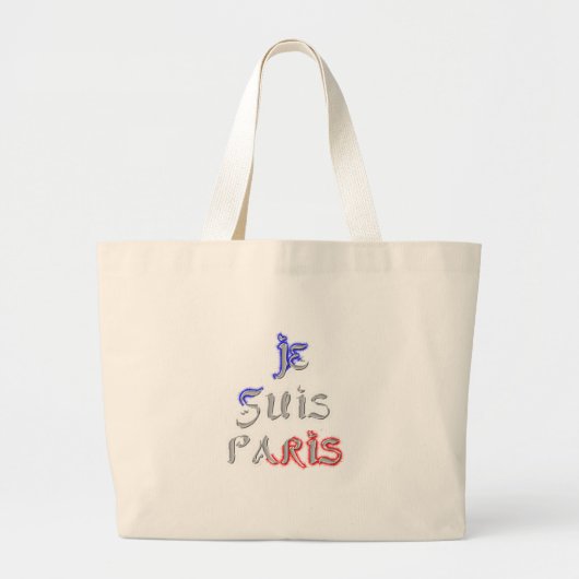 Grand Tote Bag Je Suis Paris I Love Paris Texte Art Imprimer (Devant)