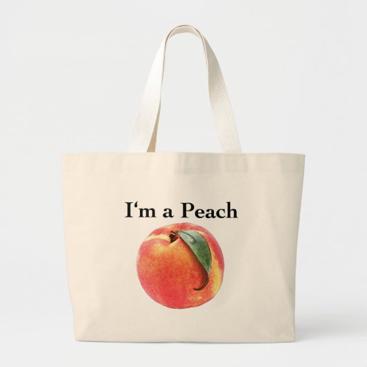 Grand Tote Bag Je suis une pêche (Devant)