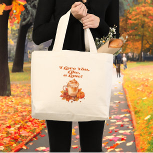 Grand Tote Bag "Je t'aime, genre, un latte"