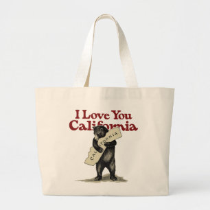 Grand Tote Bag Je t'aime la Californie