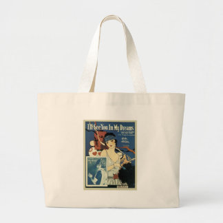Grand Tote Bag Je vous verrai dans la couverture Vintage de mon l