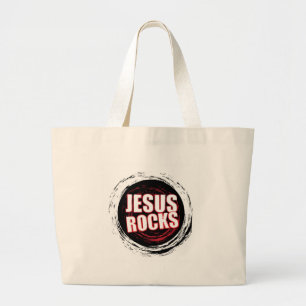 Grand Tote Bag Jésus bascule le noir 5
