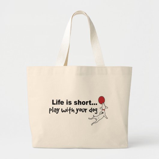 Grand Tote Bag Jeu avec votre chien (Devant)