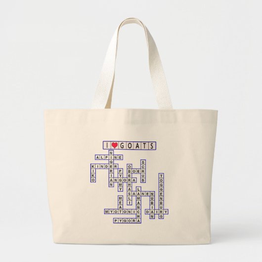 GRAND TOTE BAG JEU DE MOTS CROISÉ DE CHÈVRE (Devant)