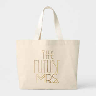 Grand Tote Bag Jeune mariée de Bohème d'or future Mme