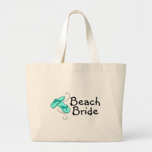 Grand Tote Bag Jeune mariée de plage (bascules électroniques)