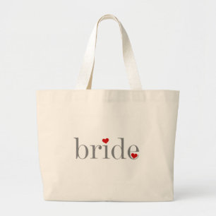 Grand Tote Bag Jeune mariée grise des textes