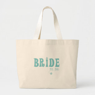 Grand Tote Bag Jeune mariée turquoise à être