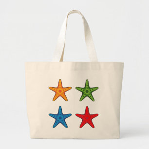 Grand Tote Bag Joli jeu de caricature coloré Starfish
