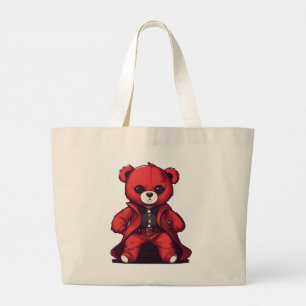 Grand Tote Bag Joli ours en peluche rouge garçon