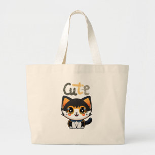 Grand Tote Bag Jolie conception de chat noir amateurs de chats
